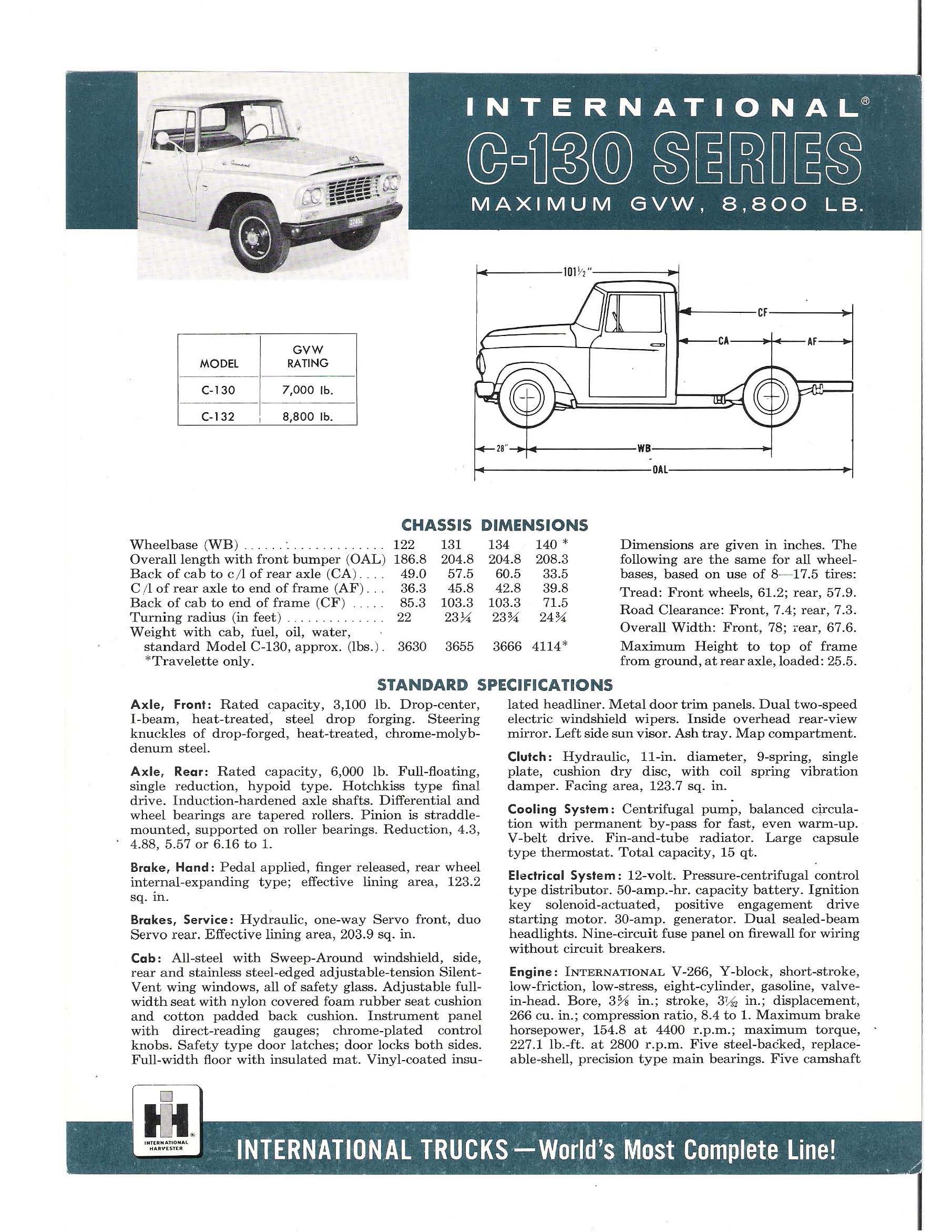 1961 International C-130 Series Folder Page 1
